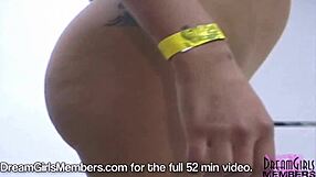 two girls sneak away to nightclub office for wild panties play