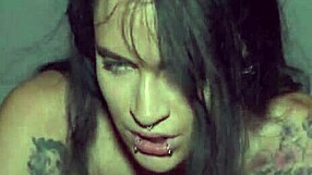 Petite brunette wife with small tits and tight pussy fucked hard close up on bed