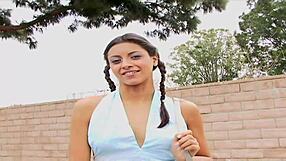 this slender pigtail teen rides stranger's big cock... loves every deep thrust!