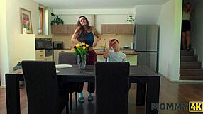 MOMMY4K BLONDE COUGAR TEMPTS BOY WHICH PUSSY TASTES SWEETER?