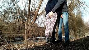 whoa my curvy stepmom pees outdoors with me 😲💦 wet hairy pussy everywhere