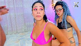 Kneeling Bitches Deepthroat Best Friend's Monster Cock in Rough Blowbang!