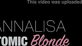 Blonde italian slut rims ass then gulps down deepthroat cum mouthful from huge cock