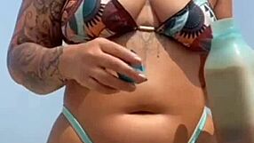 beach african hunk oils my swollen pussy lips?