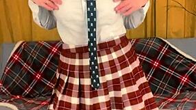 the busty teacher straps on her dildo eyeing her next sub