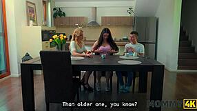 MOMMY4K BLONDE COUGAR TEMPTS BOY WHICH PUSSY TASTES SWEETER?