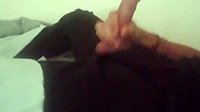 I'm moaning hard jerking my big cock in black pants after work till cum