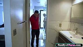 Stepmom yells shower's steaming stepson pound my milf pussy now
