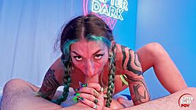 Edon Kaliyuga squirts in hardcore POV anal then gags on facefuck