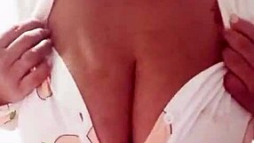 Young Mexican Bombshell's Massive Natural Tits In Passionate Goodnight Kiss