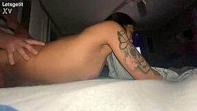 getting fucked doggystyle hard in the garage from behind