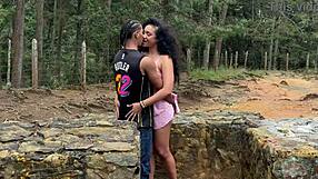 I grabbed that milf's fat ass in the woods and she squirted on my bbc