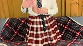 the busty teacher straps on her dildo eyeing her next sub