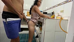 Stepdaughter Learns Housework Turns Into Passionate Kitchen Creampie