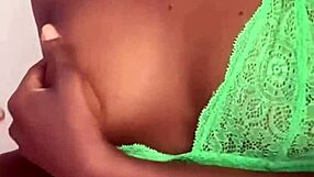 Watch Young Skinny Ebony Wife Finger Pussy to Shaking Orgasm Alone!