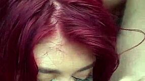 Petite Redhead's Pretty Face Drips Cum After Monster Cock Ride