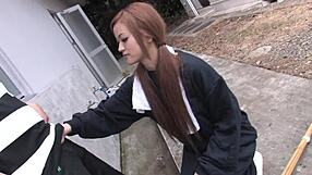 Young Japanese teen Yuzuki gets gangbanged by rugby team in full outdoor JAV orgy