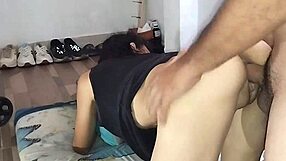 i pound this skinny black-haired slut doggystyle with my monster cock so deep