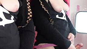 oh god redhead shemale pinky cums hard in mirror lingerie solo play