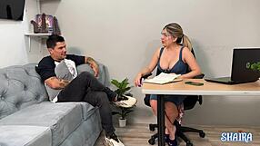 Shaira sex psychologist treats Tiba small penis in office casting.