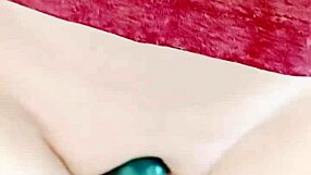 mature wife's huge shaved pussy lips grind and flash wet