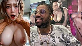 Big Tits Asian Babe Slams Fat Ebony Ass Reverse Cowgirl POV Hard