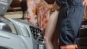 BellaJames Breaks Down Needing Cash so Mechanic Rips Clothes for Tight Pussy Fuck!