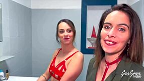 two french brunette milfs joy and anita crave big natural tits group sex