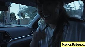 Sexy Tomie Tang's Natural Big Boobs Bounce Wild in Car Fuck with Friend!