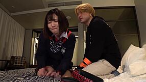 Cute japanese schoolgirl panty blowjob creampie homemade wet mess