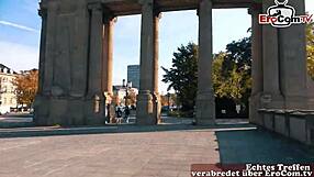 Real German street blind date skinny blonde milf fucked outdoor