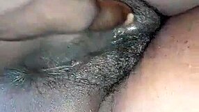 afroking unwraps her fat black pussy as christmas gift from curvy neighbor