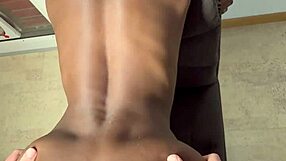 I creampie my petite ebony wife on chair