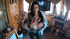 bold deepthroat slut worships ass cameltoe in leather fur fetish gulping cum loads