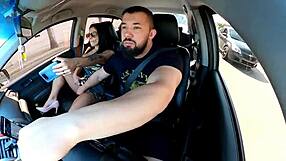 Uber BBW Passenger No Panties Licks Driver's Cock