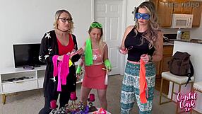 stepmoms and step-aunts go wild with big tits blowjobs cowgirl riding at edc weekend