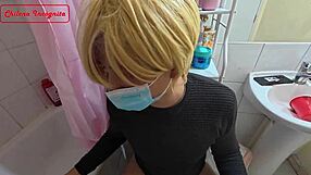 La Fiesta Explodes In Bathroom - Bisexual Couple's Doggystyle Cum Fest Continues!