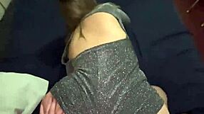 Fat beauty bends in sparkly dress for doggystyle ass pounding at party