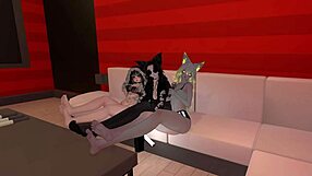 three hot girls dominate you with feet in vrchat