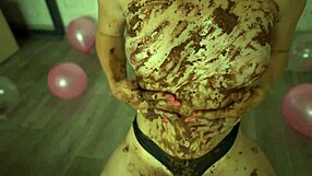 Perfect ass small tits girl crushes cake hard!