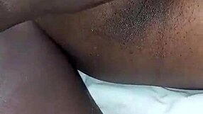 afroking unwraps her fat black pussy as christmas gift from curvy neighbor