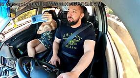 Uber BBW Passenger No Panties Licks Driver's Cock