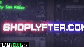 Tiny 18+ shoplifter gets caught stripping in office by old cop!