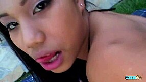 oh man, smackin this bangable asian's outdoor pussy while she rides with saggy tits danglin