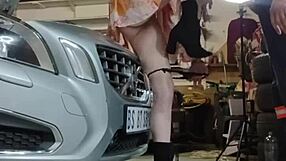 BellaJames Breaks Down Needing Cash so Mechanic Rips Clothes for Tight Pussy Fuck!