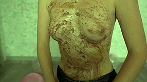 Perfect ass small tits girl crushes cake hard!