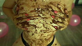 Perfect ass small tits girl crushes cake hard!