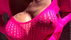 i catch italian milf artemisia love flashing big natural tits nipples in public outdoor water play