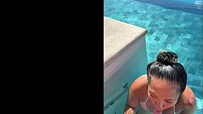 exotic asian gf moans giving deepthroat public bj at costa rica infinity pool