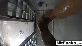 a hot blonde babe like alix lynx showers nude post fuck